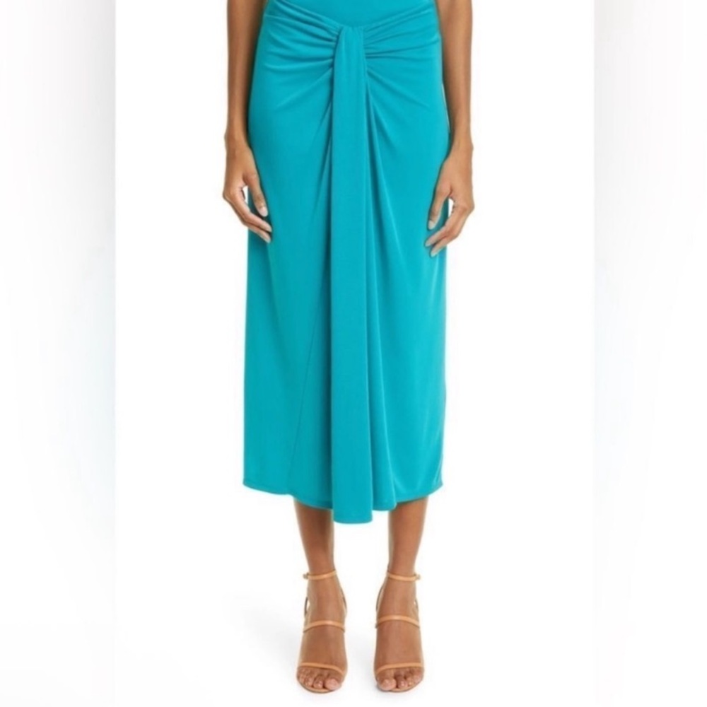 Cinq à Sept Vallory Draped Skirt Teal Size 4